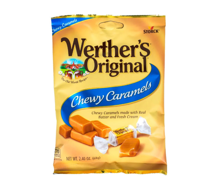 Werthers - Chewy Caramels Peg Bag (2.4oz)