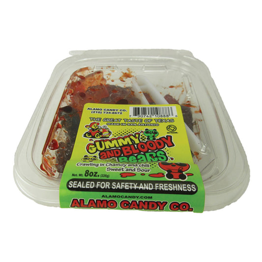 Alamo Candy - Gummy Bears In Chamoy Tub (8oz)