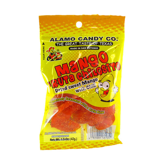 Alamo Candy - Mango Fruta Chilosito-Dried Chili Mango Peg Bag (1.5oz)