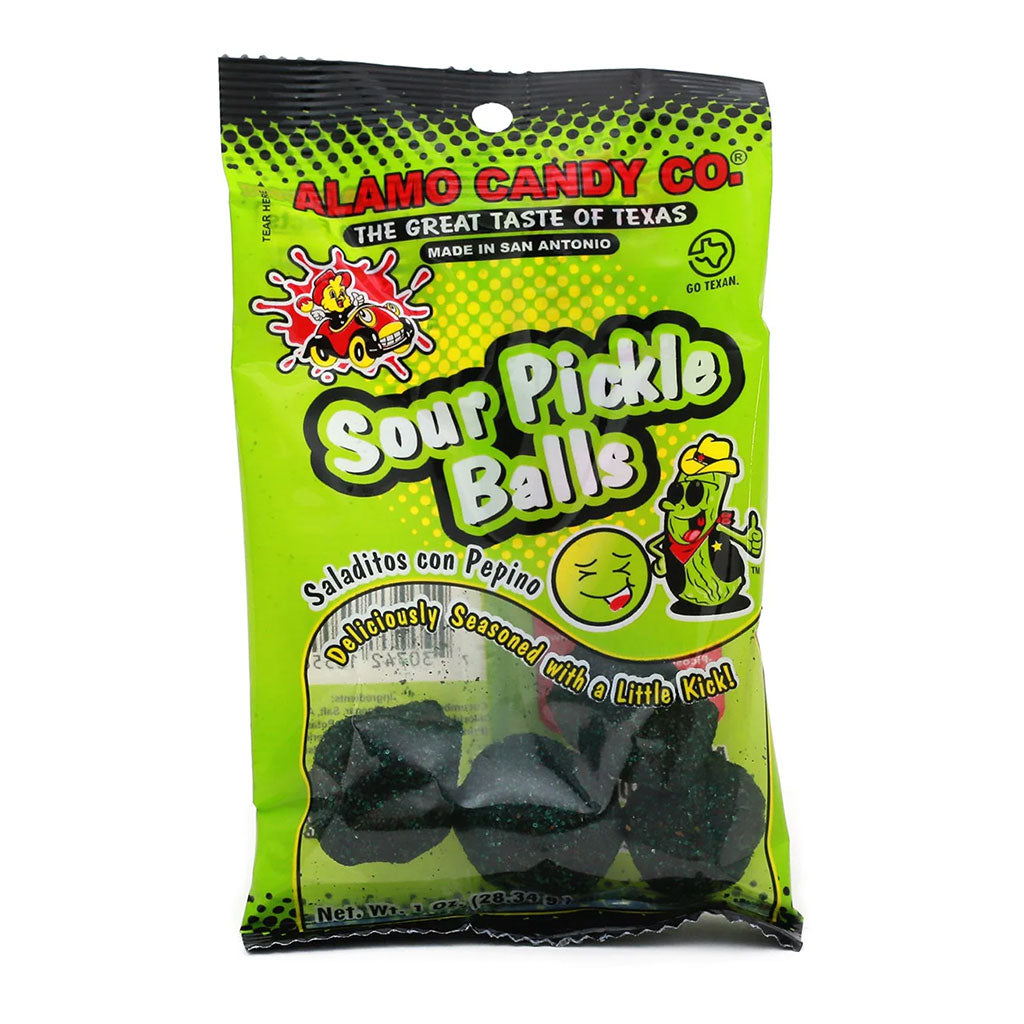 Alamo Candy - Sour Pickle Balls Peg Bag  (1oz)