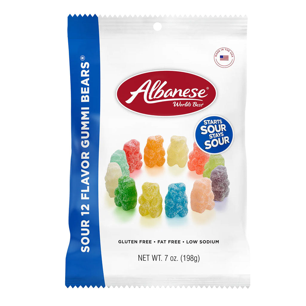 Albanese - Sour Gummi Bears 12 Flavor Peg Bag (7oz)