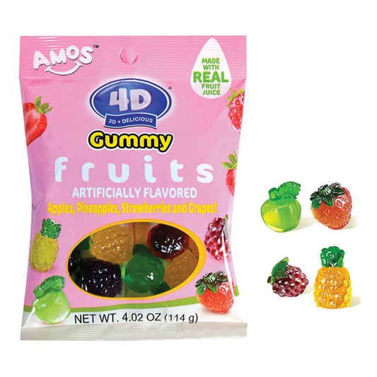 Amos - 4D Gummy Fruits Peg Bag (4.02oz)