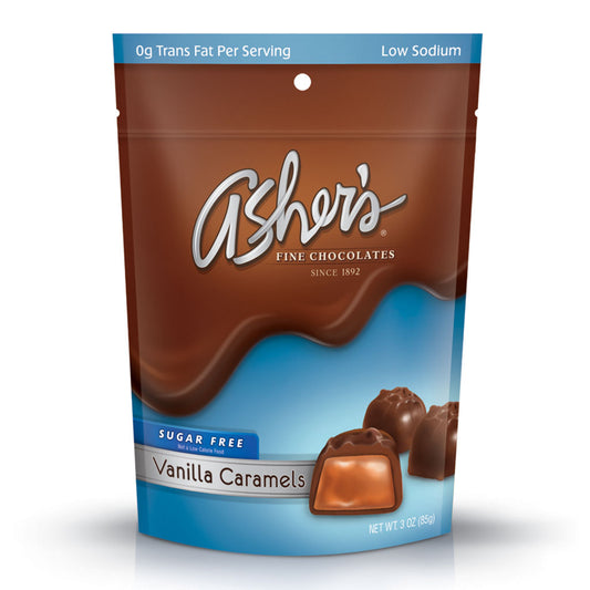 Ashers - Vanilla Caramels Milk S/F Peg Bag (3oz)