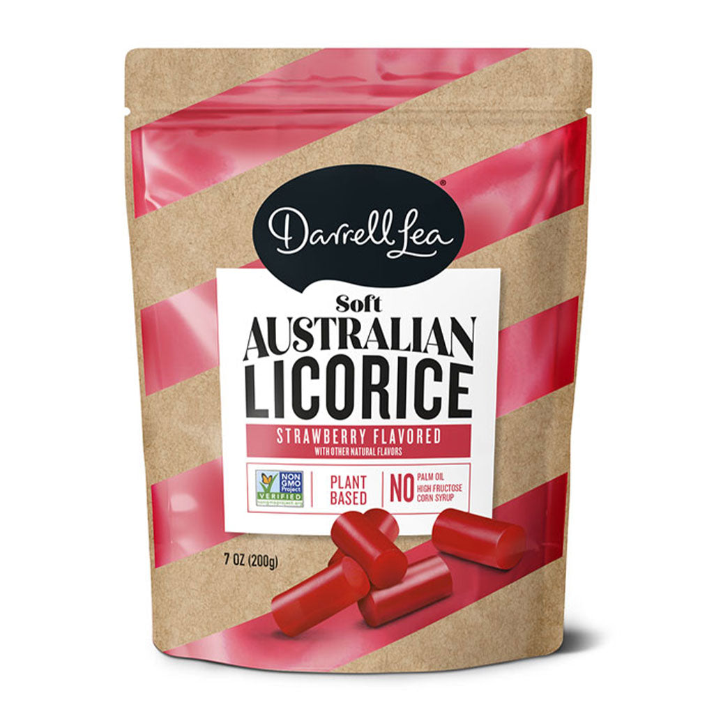 Darrell Lea - Strawberry Non-GMO Licorice Peg Bag (7oz)