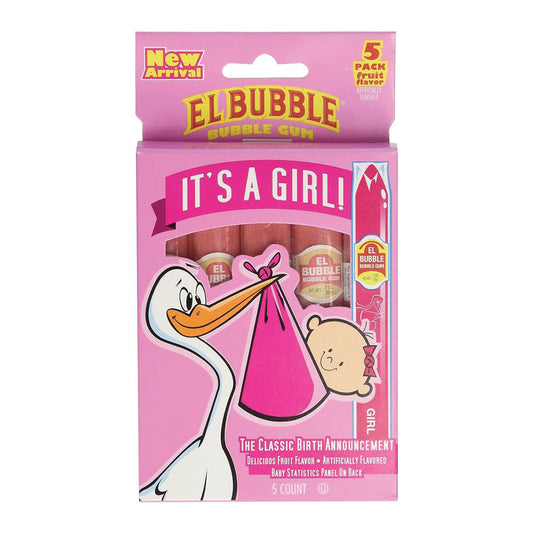 El Bubble - It's A Girl Bubble Gum Cigar (5pk)