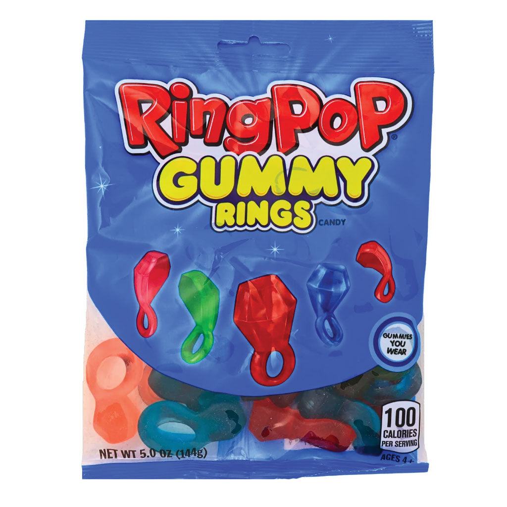 Ring Pop Gummies - Gummy Rings Peg Bag (5oz)