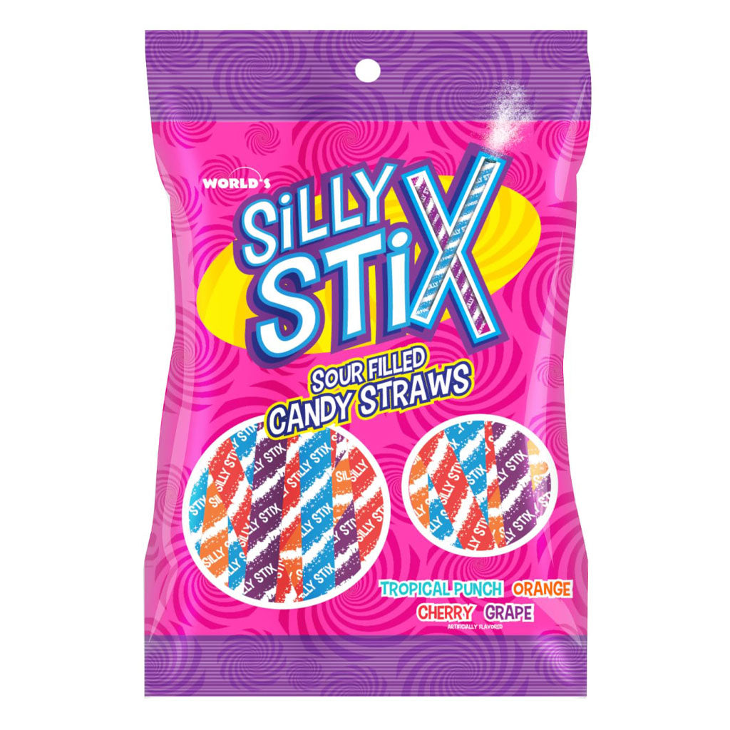 Silly Stix - Sour Candy Straws Peg Assorted (2.75oz)