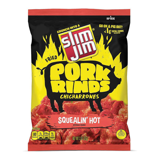 Slim Jim - Pork Rinds Squealin Hot (2oz)