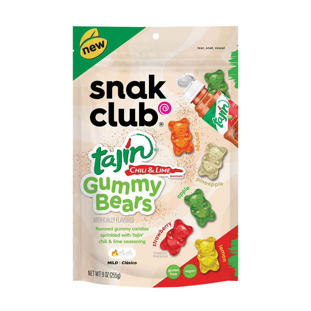 Snak Club - Tajin Chili & Lime Gummy Bears Peg Bag Vegan (2oz)