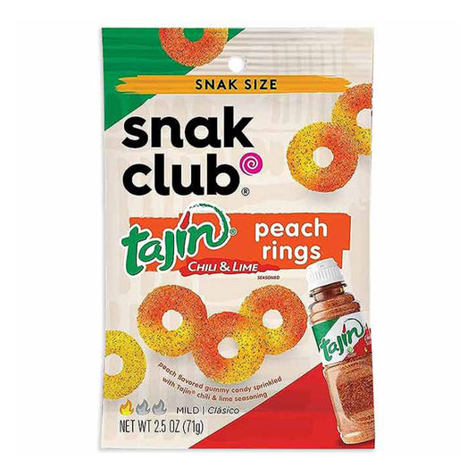 Snak Club - Tajin Chili & Lime Peach Rings Peg Bag Vegan (2.5oz)