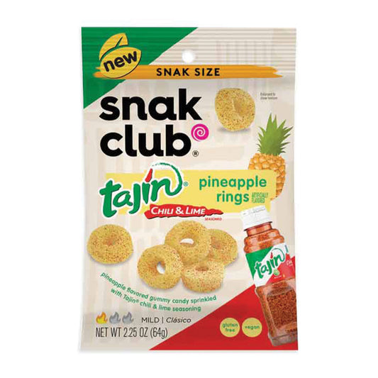 Snak Club - Tajin Chili & Lime Pineapple Rings Peg Bag  (2.25oz)