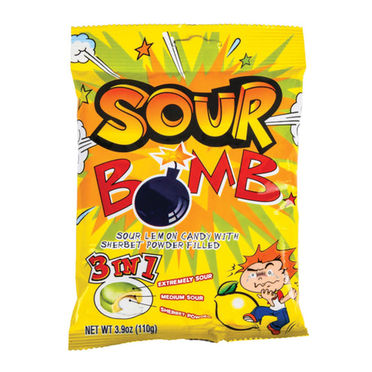 Sour Bomb - Sour Lemon Candy With Sherbet Powder Filled