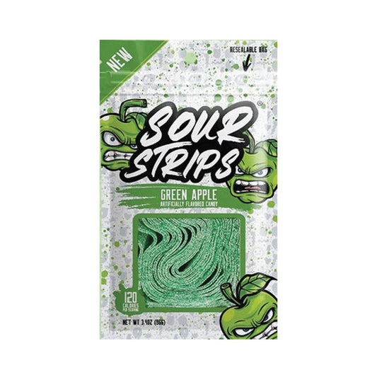 Sour Strips - Green Apple Peg Bag (3.4oz)