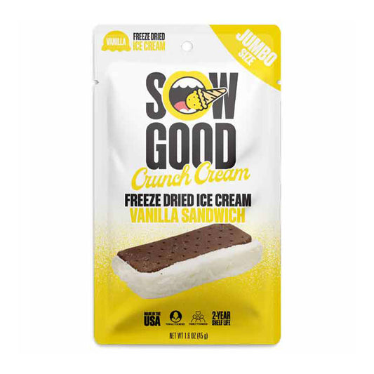 Sow Good - Freeze Dried Jumbo Ice Cream Vanilla Sandwich (1.6oz)