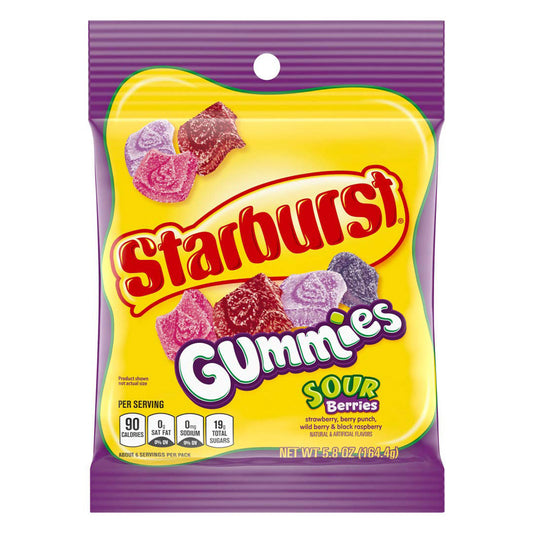 Starburst - Sour Berry Gummies Peg Bag (5.8oz)