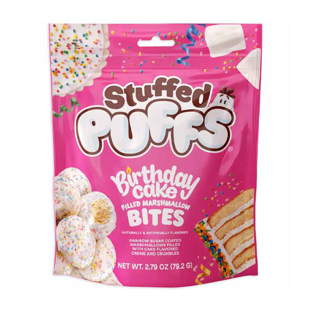 Stuffed Puffs Bites - Bday Cake Filled Marshmallows Peg Bag (2.79oz)