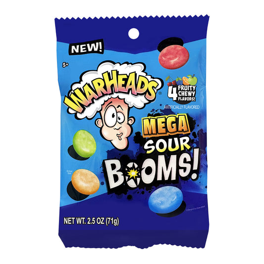 Warheads - Sour Boom Fruit Chews Peg Bag (2.5oz)