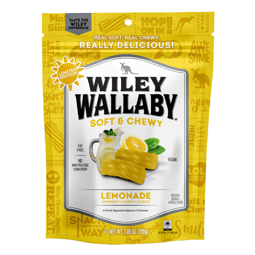 Wiley Wallaby - Lemonade Licorice Stand Up Peg Bag (7.05oz)