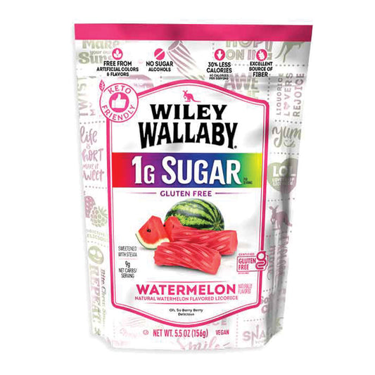 Wiley Wallaby - Low-Sugar Watermelon Licorice Stand Up Peg Bag (5.5oz)