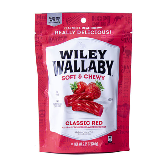 Wiley Wallaby - Red Licorice Stand Up Peg Bag (7.05oz)