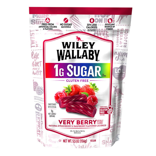 Wiley Wallaby - Very Berry Low Sugar Licorice Stand Up Bag (5.5oz)